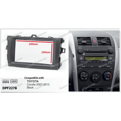 Toyota Corolla 2007-2013 [Supports 200x100mm radios] compatible fitting kit