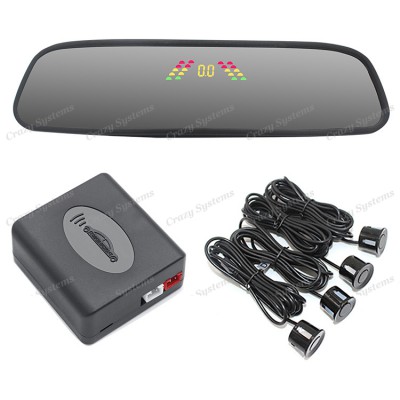 4 Rear Parking Guidance Sensor kit with clip on mirror screen (Colour matched) Including Installation