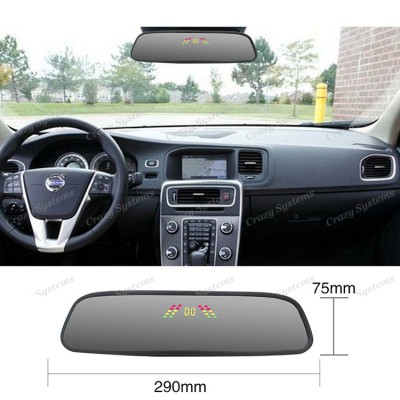 4 Rear Parking Guidance Sensor kit with clip on mirror screen (Colour matched)