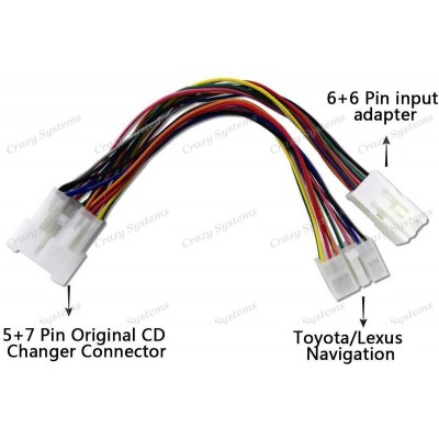 Toyota/Lexus Compatible 5+7(12pin) Y harness with 6+6 integration kit input