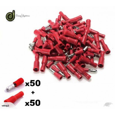 *50 Pack* Red Bullet Connectors [16-22 AWG]