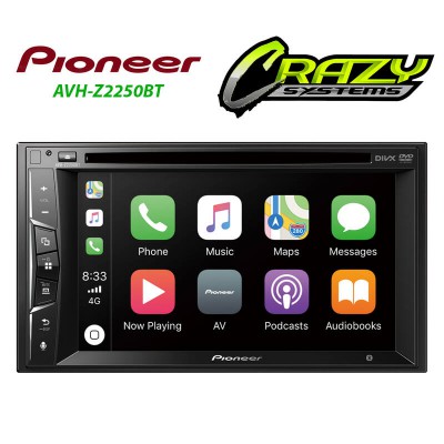 Pioneer AVH-Z2250BT | 6.2" Apple CarPlay, Bluetooth, Dvd, Usb, Aux