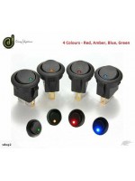12V | 20A - Dot Color LED Illuminated Rocker Switch - 20mm