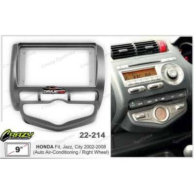 9" Radio / HONDA Fit, Jazz, City 2002-2008 (Auto-Air Conditioning) Fitting Kit