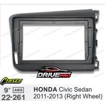 9" Radio / HONDA Civic Sedan 2011-2013 (Right Wheel) Fitting Kit