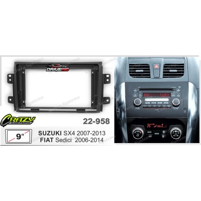 9" Radio / FIAT Sedici 2006-2014 / SUZUKI SX4 2007-2014 Fitting Kit