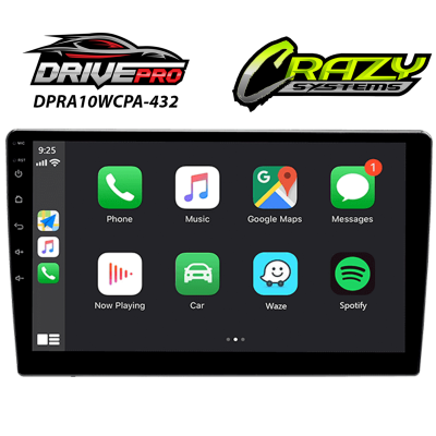 DrivePro 10.1" Pad| Android 10 OS, Wireless Apple Carplay, Wireless Android Auto