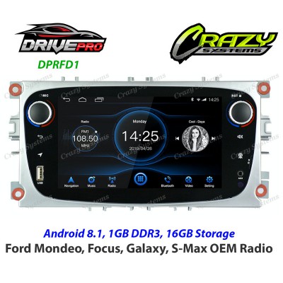FORD Focus, Mondeo, Smax | 7" Touchscreen, Android 8.1 Octa-Core OEM Radio