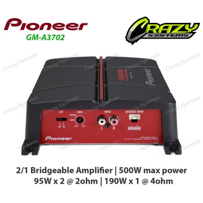 Pioneer GM-A3702 | 500W 2-Channel Bridgeable Car Amplifier