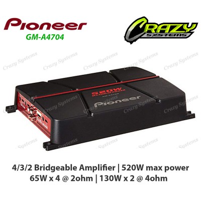 Pioneer GM-A4704 | 520W 4-Channel Bridgeable Class A/B Car Amplifier