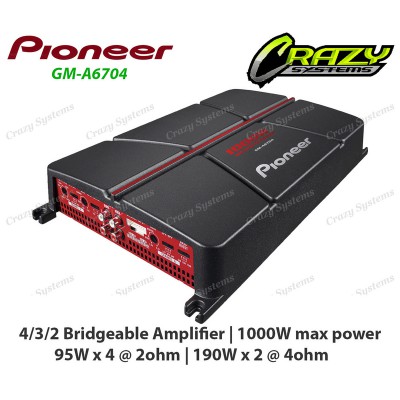 Pioneer GM-A6704 | 1000W 4-Channel Bridgeable Car Amplifier with Bass Boost