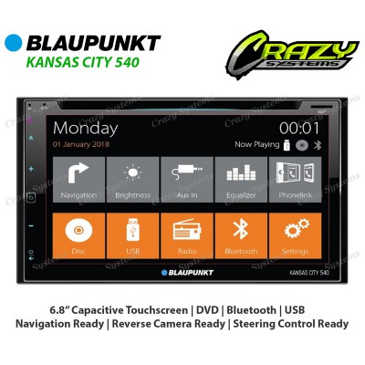 BLAUPUNKT Kansas City 540 | 6.8" DVD, Bluetooth, GPS, USB, AUX, Phonelink Stereo