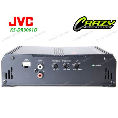 JVC KS-DR3001D | 800W 1 Channel Class D Monoblock Car Amplifier