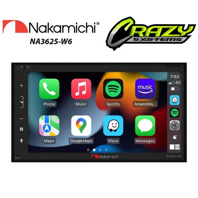 Nakamichi NA3625-W6 | 6.8" WIRELESS CARPLAY / ANDROID AUTO Multimedia Stereo