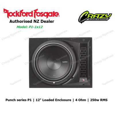 Rockford Fosgate P1-1x12 Punch Single P1 12" Loaded Enclosure (250w RMS | 4 ohm)