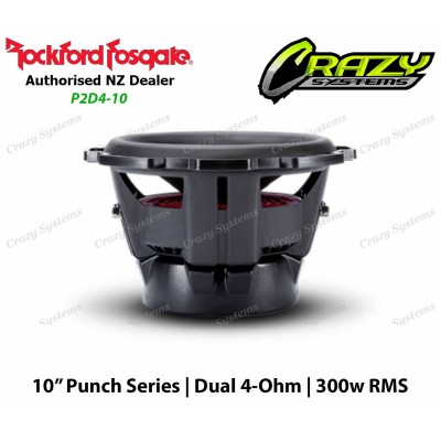 Rockford Fosgate P2D4-10 | Punch Series 10" 600W Dual-4Ohm Subwoofer