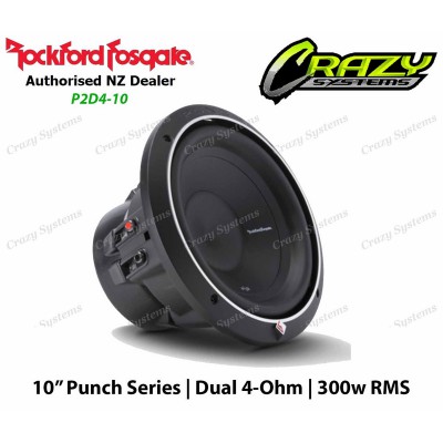 Rockford Fosgate P2D4-10 | Punch Series 10" 600W Dual-4Ohm Subwoofer