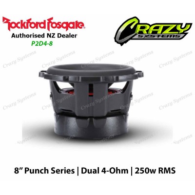 Rockford Fosgate P2D4-8 | Punch Series 8" 500W Dual-4Ohm Subwoofer