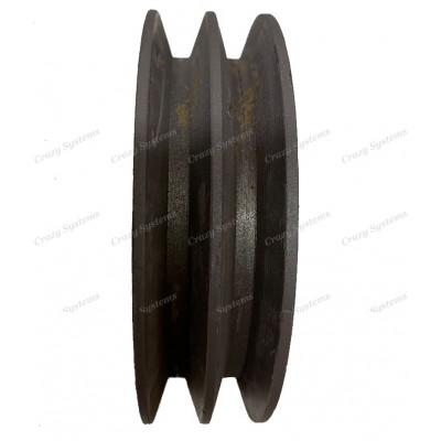 Twin Groove Type-A Cast-Iron V-Belt Pulley (Shaft Diameter 28mm, OD 90mm)