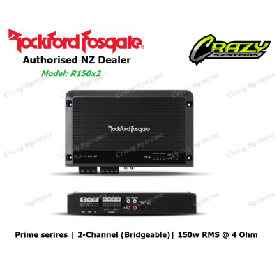 Rockford Fosgate R150x2 Prime 150 Watt 2-Channel Amplifier (150w RMS x 1 |4 ohm)