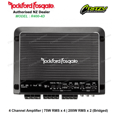 ROCKFORD FOSGATE R400-4D 4-Channel 400W RMS Class-D Prime Series Amplifier