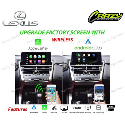 Lexus (10/12" Non Touch) | Wireless Apple CarPlay, Android Auto & Mirroring Kit