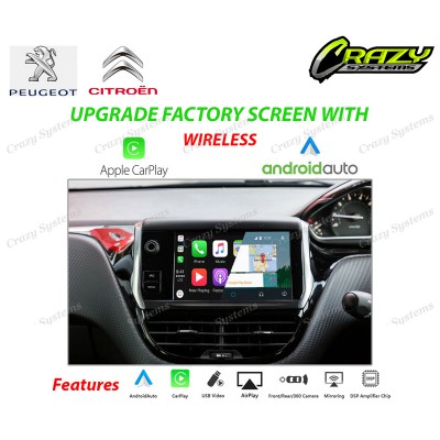 PEUGEOT/Citroen (8" RCC) Wireless Apple CarPlay, Android Auto & Mirroring Kit