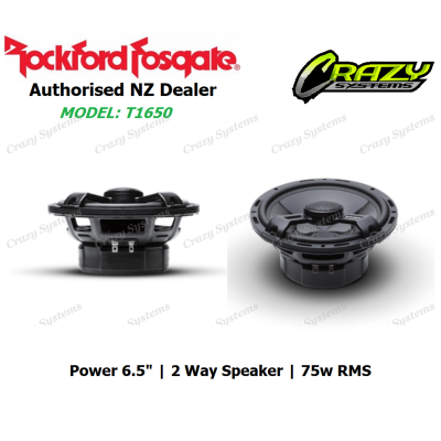 Rockford Fosgate T1650 Power 6.5" 2-Way Full Range Euro Fit Speaker (75w RMS)