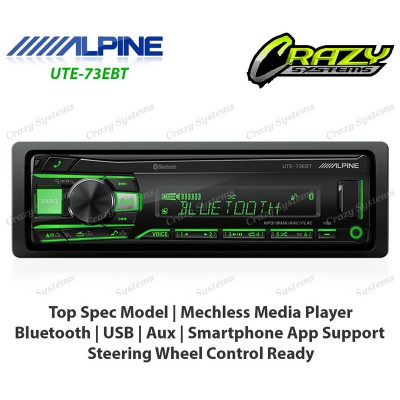 ALPINE UTE-73EBT | Top of line Mechless Media Player with Bluetooth, USB, Aux
