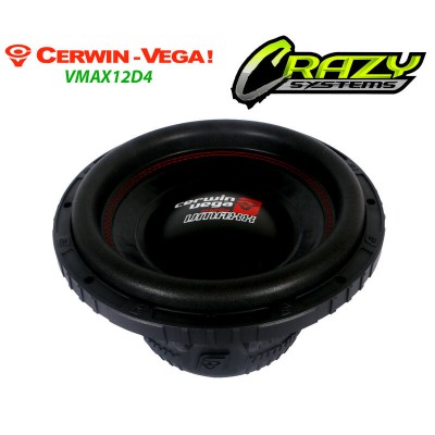 Cerwin Vega VMAX12D4 | 12" 2000W (1000W RMS) Dual 4 ohm Voice Coil Car Subwoofer