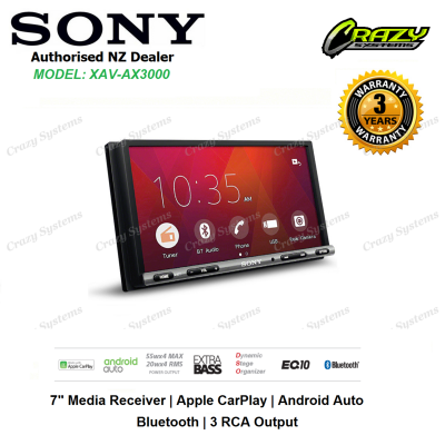 Sony XAV-AX3000 7" Media Player with Apple CarPlay, Android Auto, Bluetooth, USB