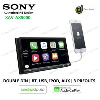 SONY XAV-AX5000 | 7" Apple CarPlay, Android Auto BT USB 3x Pre-Outs Car Radio