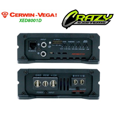 Cerwin Vega XED8001D | 1100W (800W RMS) Mono Channel Class D Car Amplifier